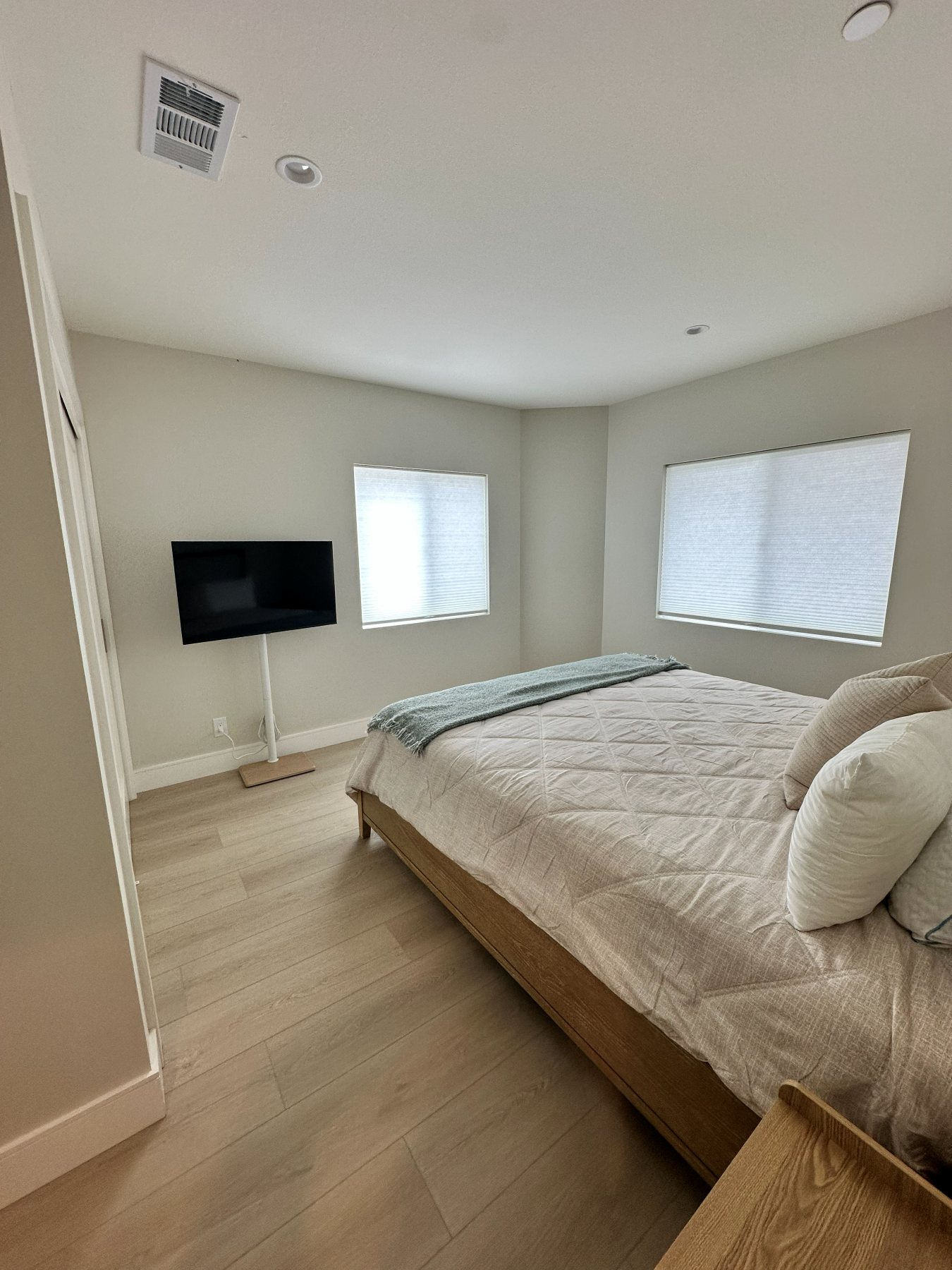 An entry nook with a built-in home elevator beside the front door.